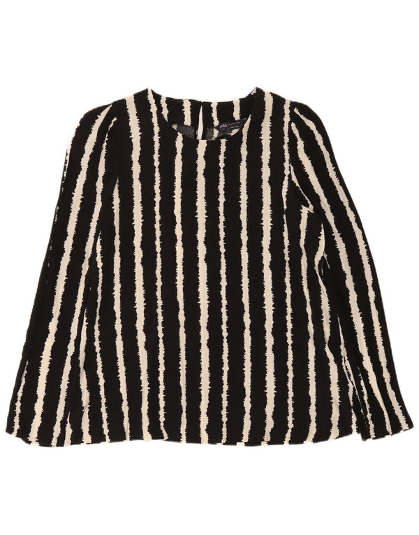 Marks & Spencer Chemisier à manches longues pour femme UK 10 Petit Noir Rayé