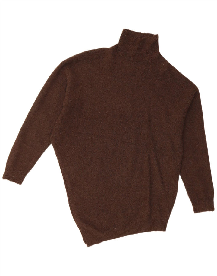 Zara Pull à col roulé chauve-souris pour femme UK 10 Petit Marron