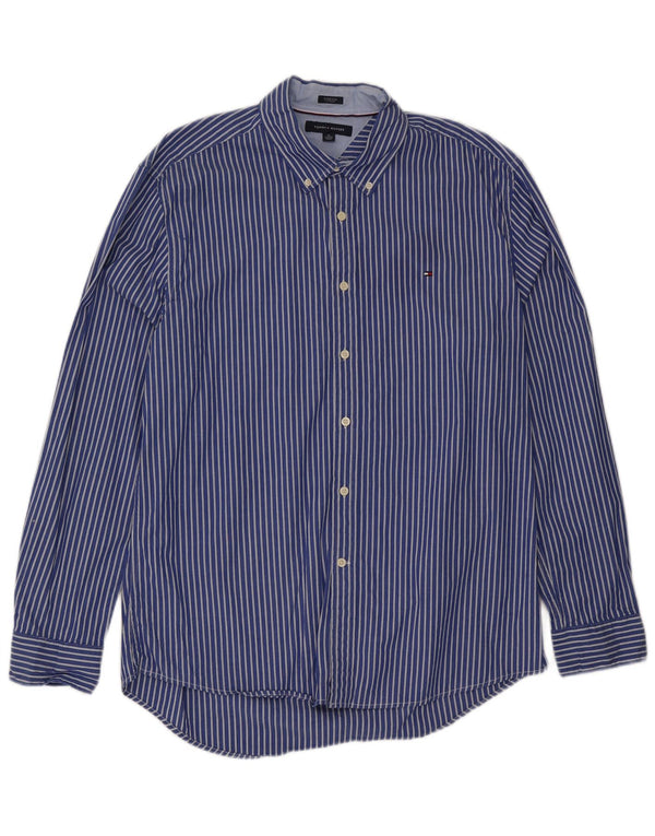 Tommy Hilfiger Chemise Homme XL Bleu Rayure Coton