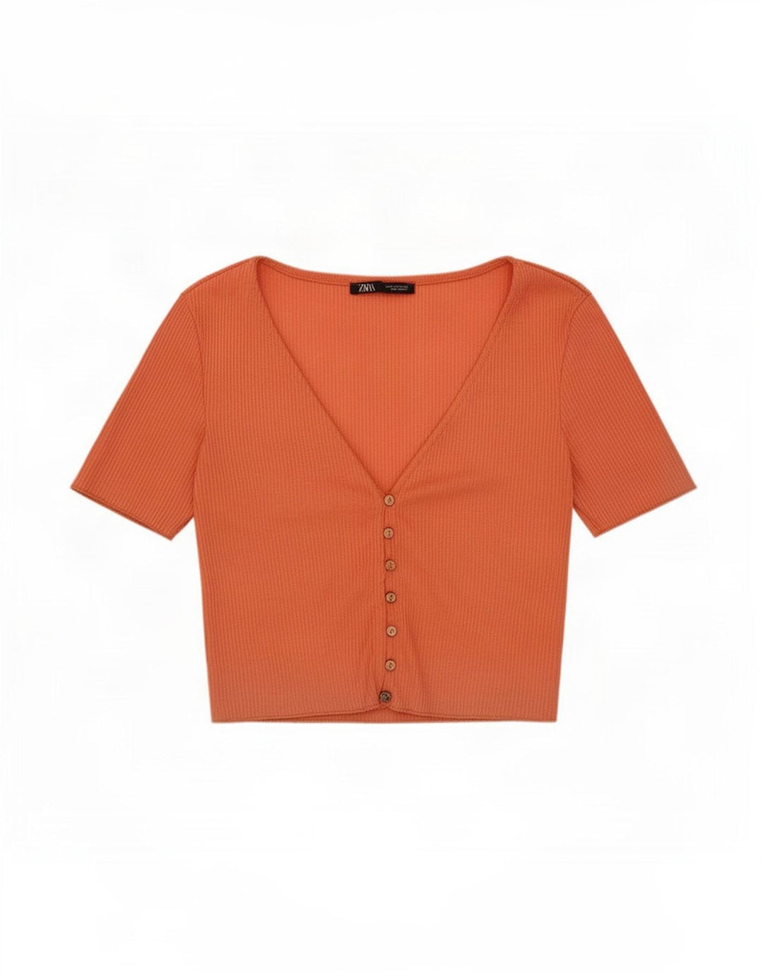 Zara Haut court à manches courtes pour femme UK 12 Rose moyen
