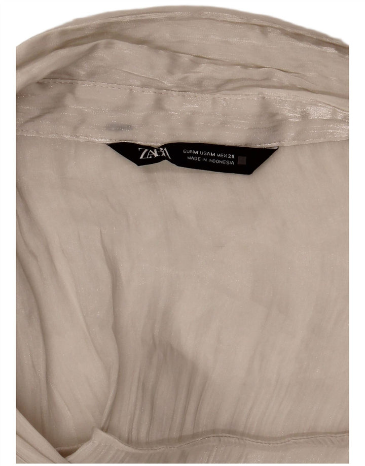 Zara Chemisier surdimensionné transparent pour femme UK 14 Blanc moyen