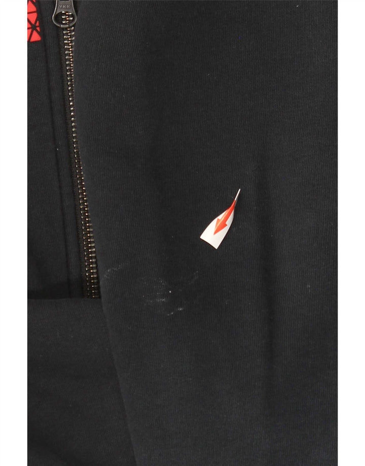 Nike Sweat à capuche zippé graphique en coton noir moyen pour homme