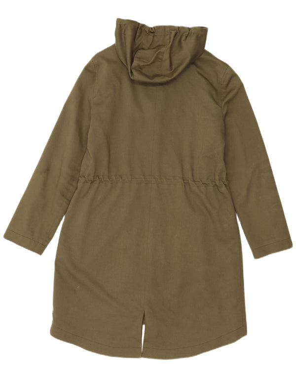 Reiss Veste Parka surdimensionnée à capuche pour femme UK 8 Small Kaki Coton