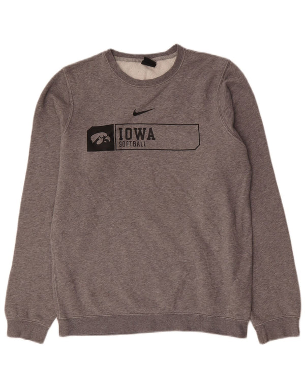 Nike Mens Iowa Hawkeyes Graphic Sweatshirt Jumper Petit Gris Moucheté Coton