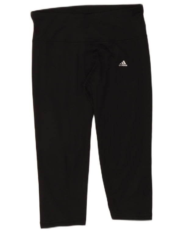 Adidas Femmes Climalite Capri Leggings UK 12/14 Moyen Noir Polyester