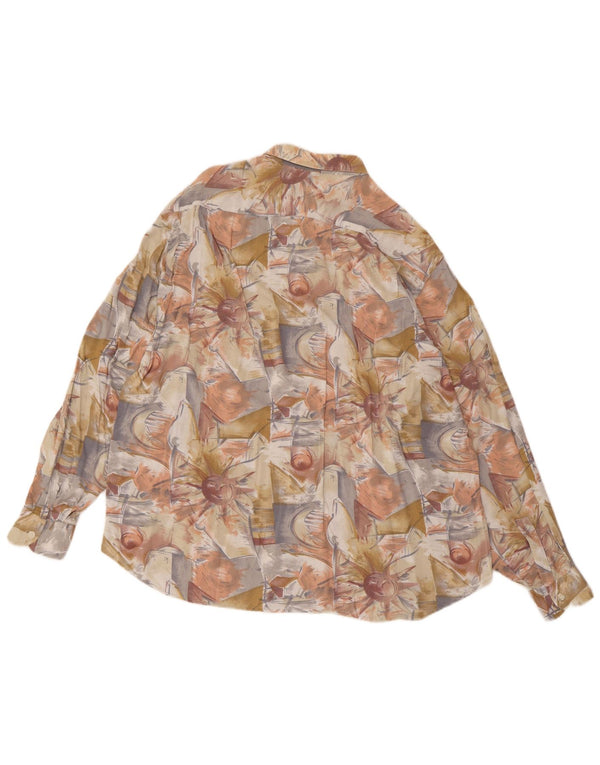 VINTAGE Chemise à motif abstrait pour homme Large Multicolore