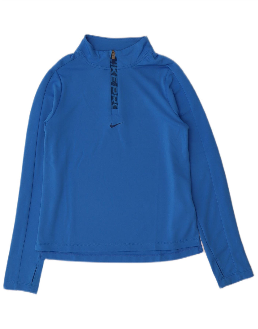 Nike Haut de survêtement à col zippé Dri Fit pour fille 12-13 ans Bleu Taille L