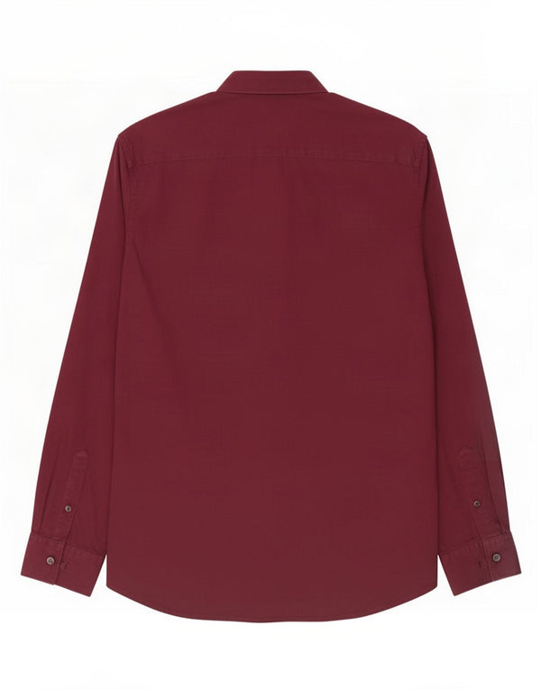 French Connection Chemise Homme Large Bordeaux Coton