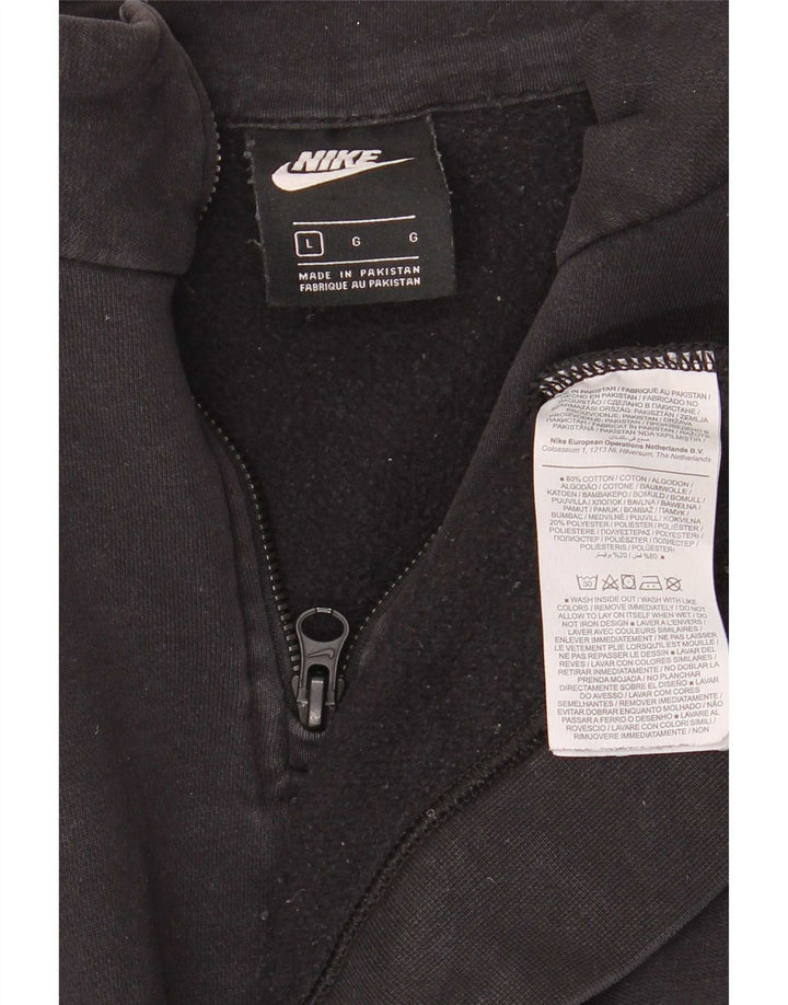 Nike Sweat-shirt surdimensionné à col zippé pour femme UK 16 Grand coton noir