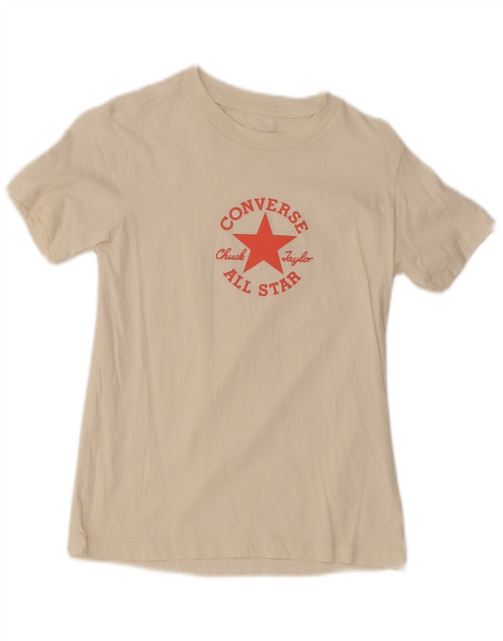 Converse T-shirt graphique pour femme UK 8 Small Blanc