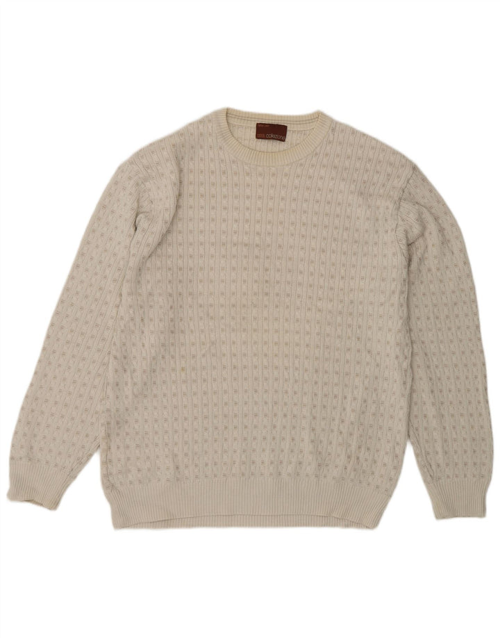 Marks & Spencer Pull Col Rond Homme Blanc Cassé Moyen Acrylique