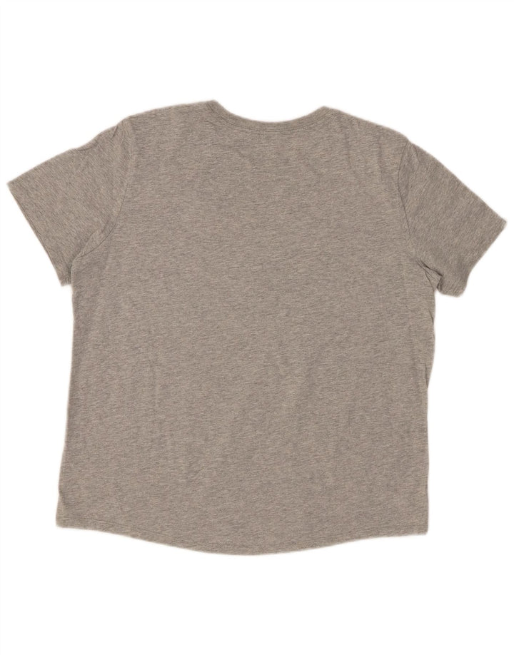 NIKE T-Shirt Femme UK 14 Coton Chiné Gris Moyen