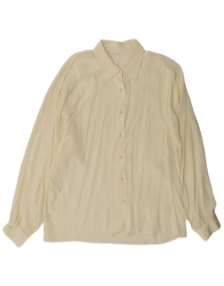 Chemisier chemise femme vintage UK 16 Large Off White