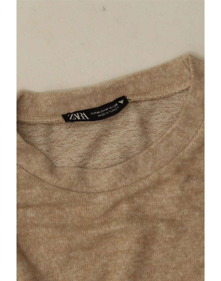 Zara Femme Chemisier Top UK 12 Beige Moyen