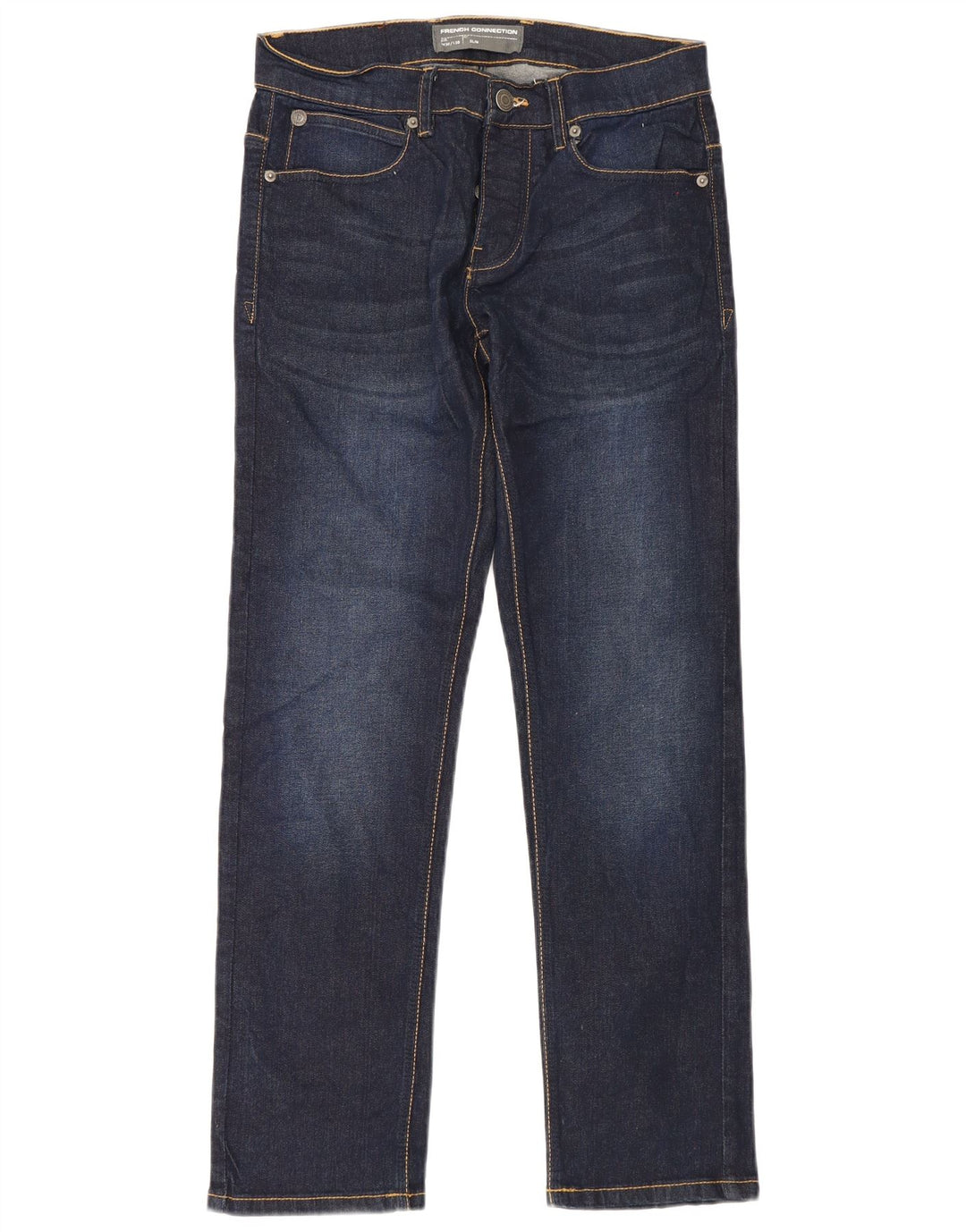 French Connection Jean Slim Homme W30 L30 Bleu Marine Coton