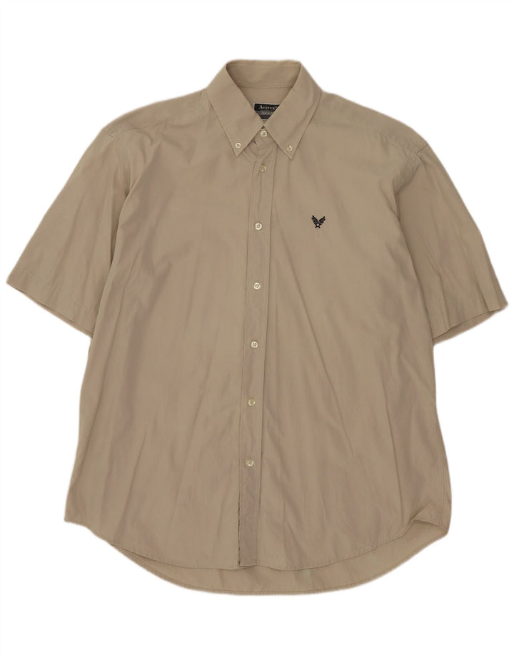 Avirex Chemise à manches courtes pour homme Large Beige