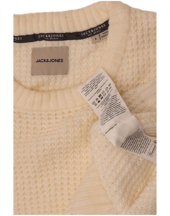 Jack & Jones Pull à col rond pour homme en acrylique blanc Large