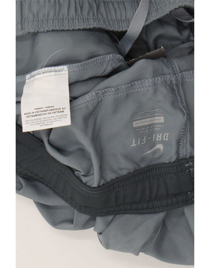Nike Short de sport Dri Fit pour homme 2XL Gris Polyester