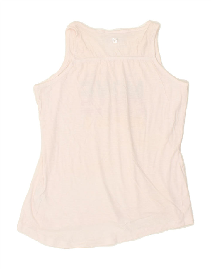 FREDDY Womens Graphic Vest Top UK 12 Medium Pink Cotton Vintage Freddy and Second-Hand Freddy from Messina Hembry 