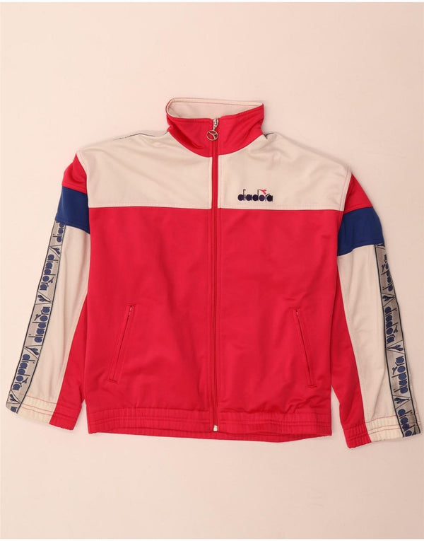 Diadora Veste de survêtement graphique pour hommes UK 32 2XS Rose Colourblock