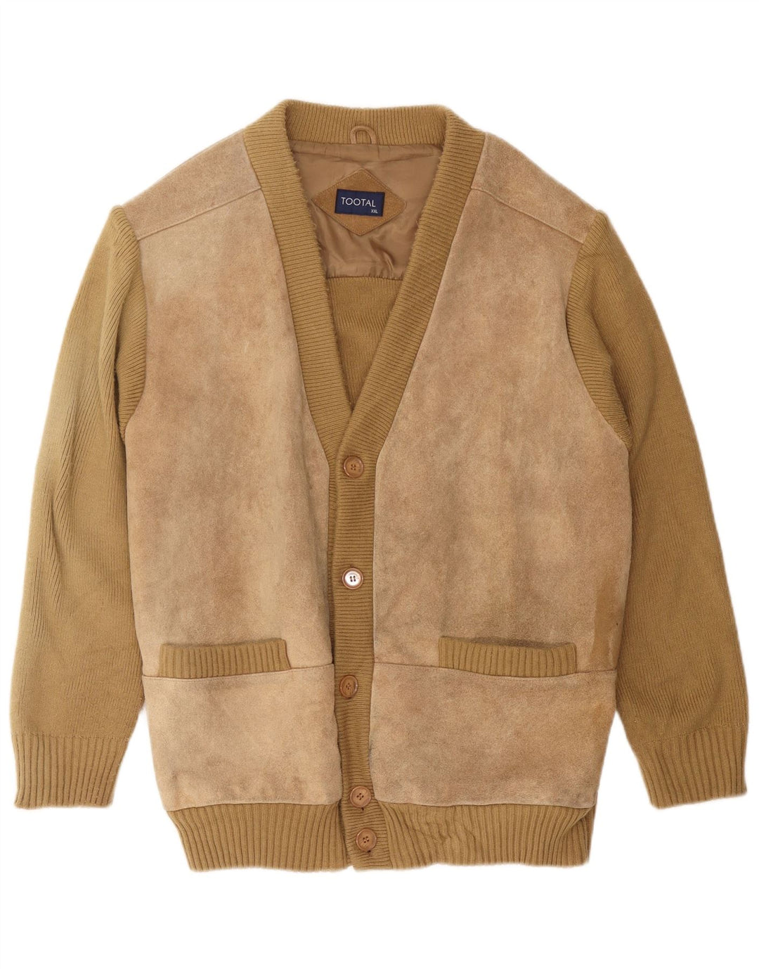 Pull Cardigan Vintage Homme 2XL Beige