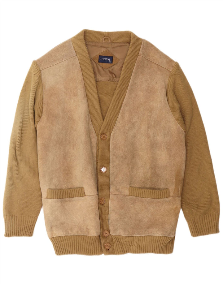 Pull Cardigan Vintage Homme 2XL Beige