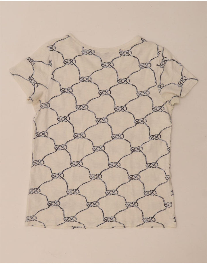 GANT T-shirt à motif abstrait pour femme UK 10 Small White Cotton