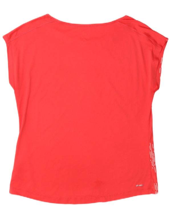 Adidas Climalite Graphic T-Shirt Top UK 16/18 Large Rouge Polyester