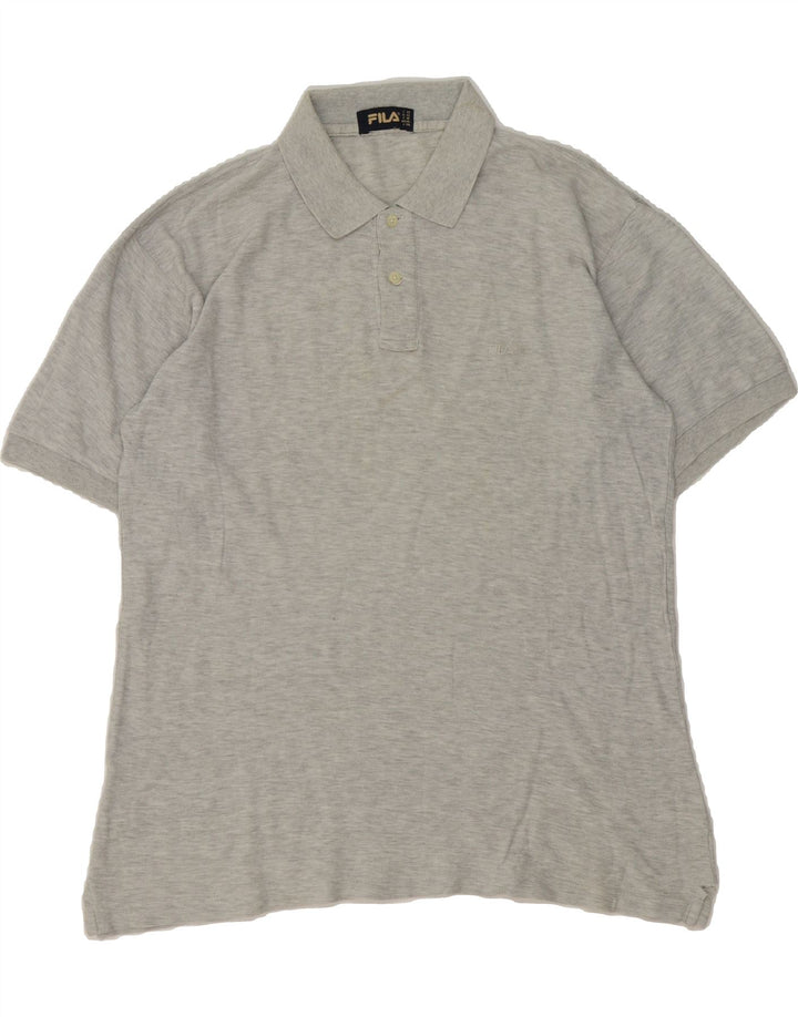 FILA Mens Polo Shirt IT 52 Large Grey Cotton Vintage Fila and Second-Hand Fila from Messina Hembry 