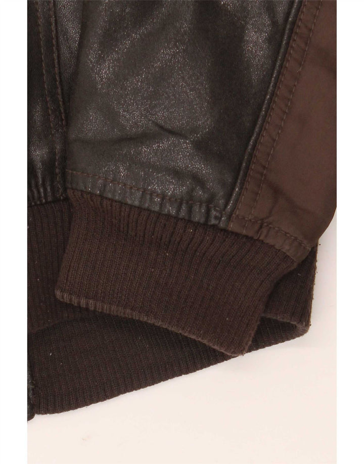Zara Veste en simili cuir pour homme UK 38 Polyuréthane marron moyen