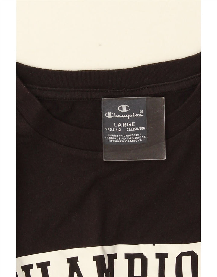 Champion Boys Graphic Top Manches Longues 11-12 ans Grand Noir