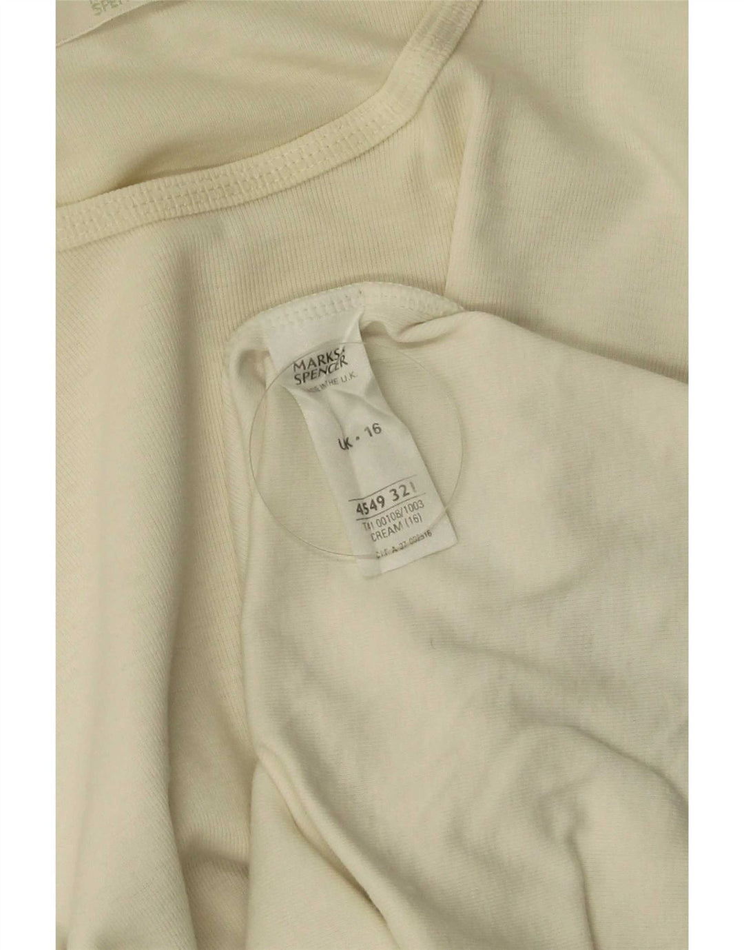 Marks & Spencer Haut à manches longues pour femme UK 16 Large Beige Coton