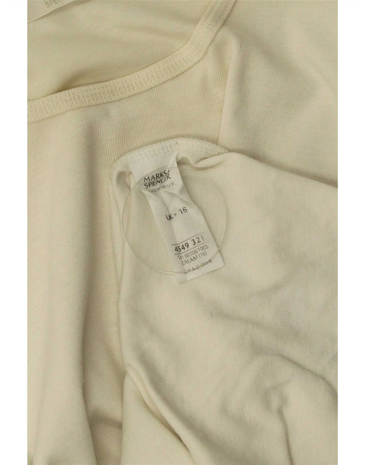 Marks & Spencer Haut à manches longues pour femme UK 16 Large Beige Coton