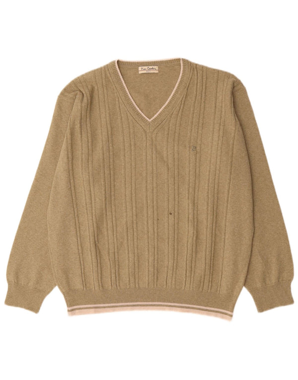 Pierre Cardin Pull col V homme grand beige acrylique
