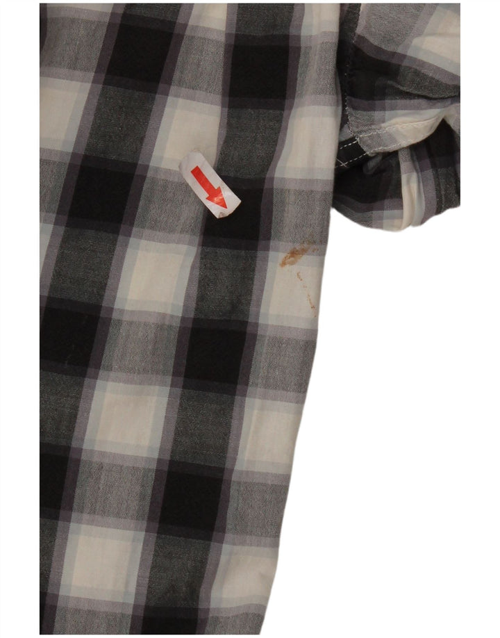 French Connection Chemise Homme Petit Carreau Noir Coton