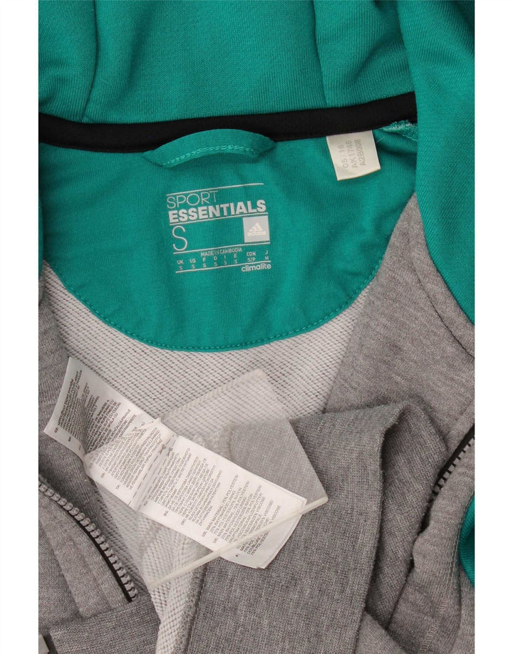 Adidas Pull à capuche zippé Climalite pour homme Petit polyester color block gris