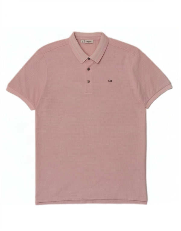 Calvin Klein Polo Homme Rose Moyen Rayures Polyester