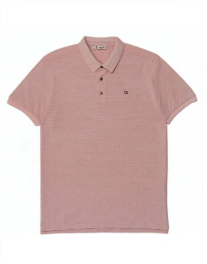 Calvin Klein Polo Homme Rose Moyen Rayures Polyester