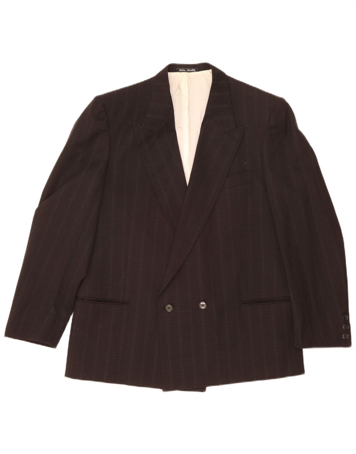 VENTANNI Veste blazer croisée pour homme IT 52 XL Noir à fines rayures