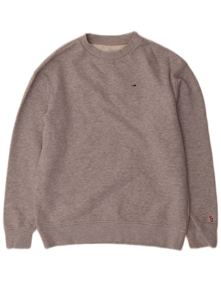 TOMMY HILFIGER Sweatshirt Jumper XS Gris Moucheté Coton Homme