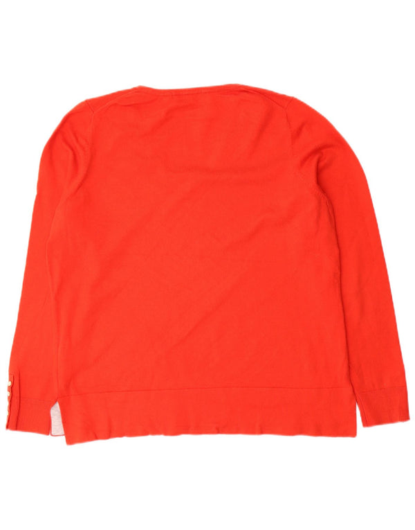 Boden Femme Pull col V UK 46 Large Rouge Coton