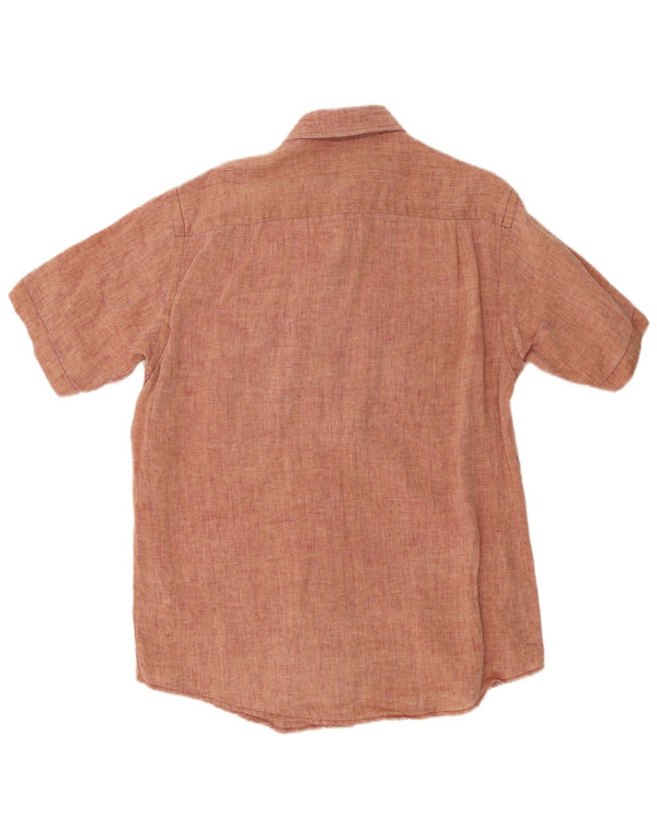 Orvis Chemise à Manches Courtes Homme Lin Rouge Moyen