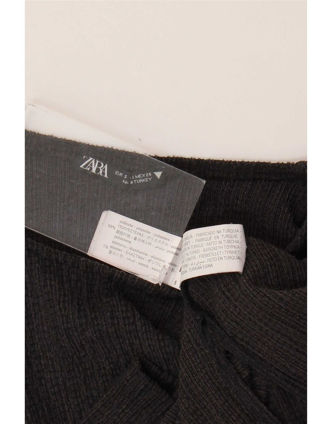 Zara Femme Top Manches Longues UK 10 Petit Noir Polyester