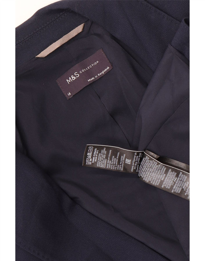 Marks & Spencer Veste blazer à 1 bouton pour femme UK 14 Large Bleu marine
