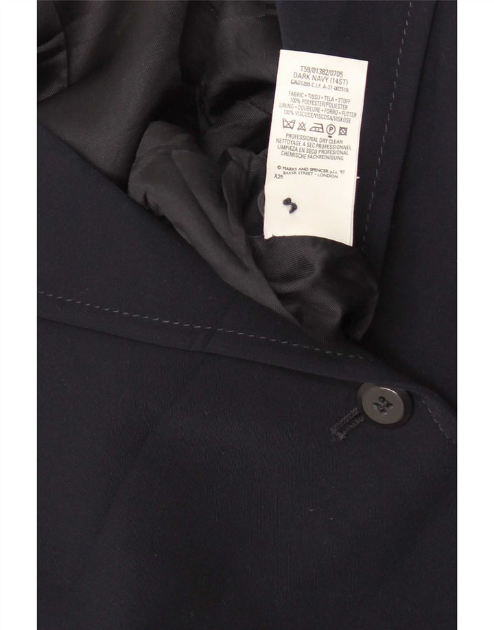 Marks & Spencer Manteau St. Michael pour femme UK 14 Large Bleu marine Polyester