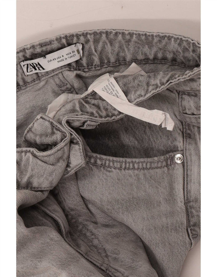 Zara Jean fuselé en détresse pour femme EU 40 Medium W30 L29 Coton gris