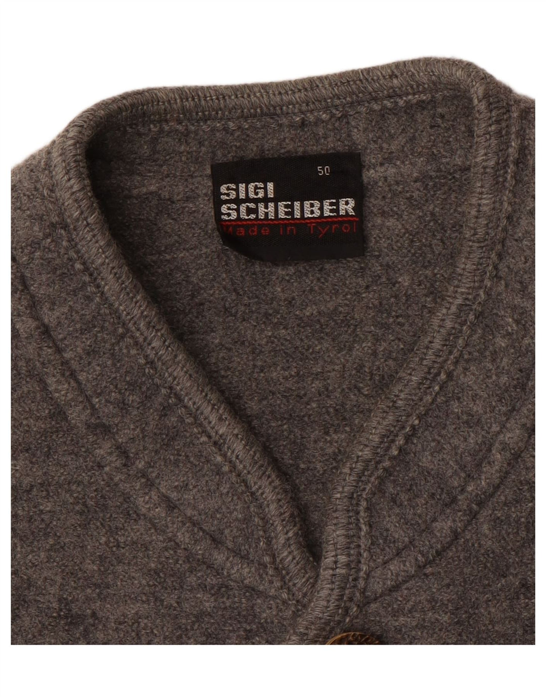 SCHEIBER Pull Cardigan Homme IT 50 Laine Gris Moyen