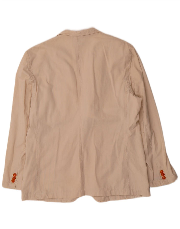 vintage Homme 1 Bouton Blazer Veste EU 52 XL Coton Beige