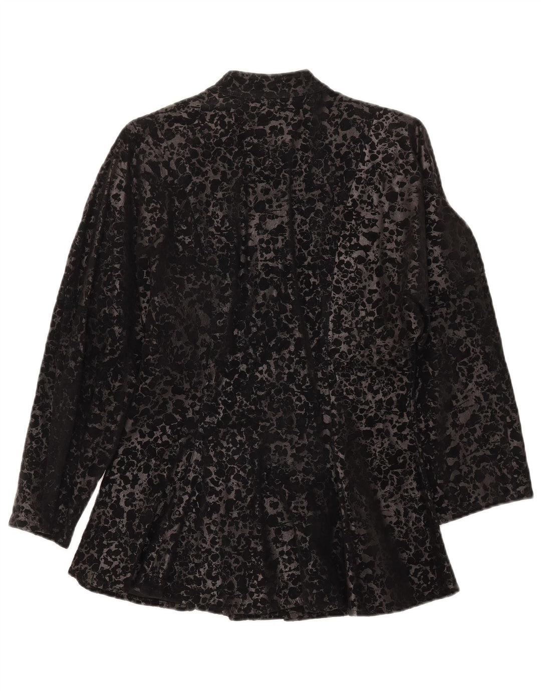vintage Femme 3/4 Manches Veste IT 44 Moyen Noir Imprimé Animal