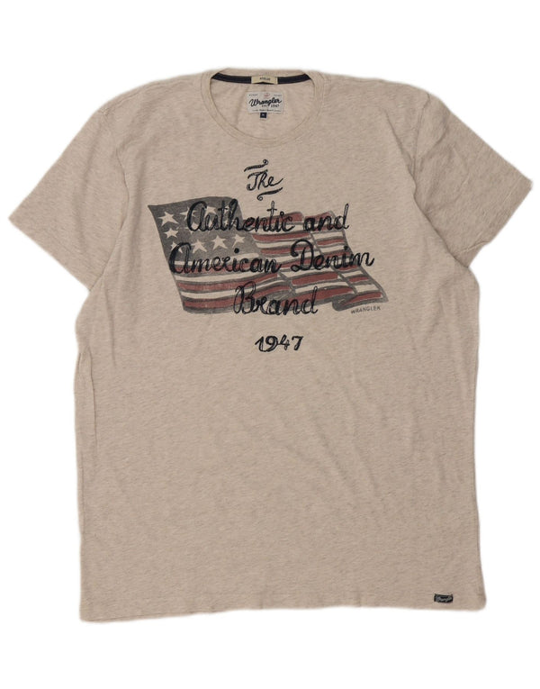 Wrangler T-shirt graphique régulier pour homme XL en coton moucheté beige